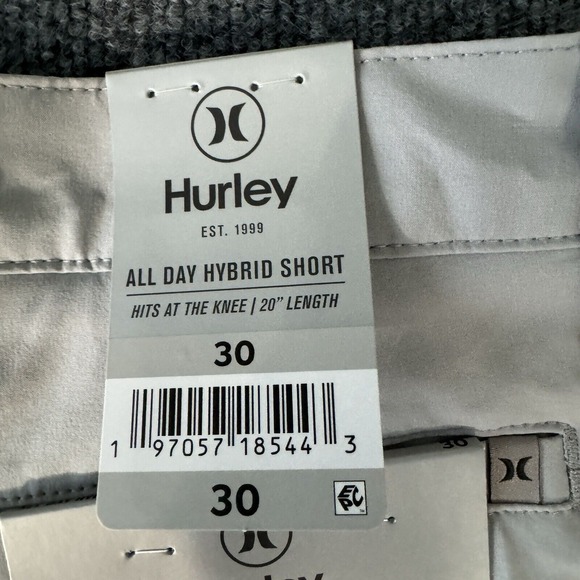 Hurley Shorts Mens 30 Beige All Day Hybrid Shorts Stretch 4-Way - Picture 5 of 10